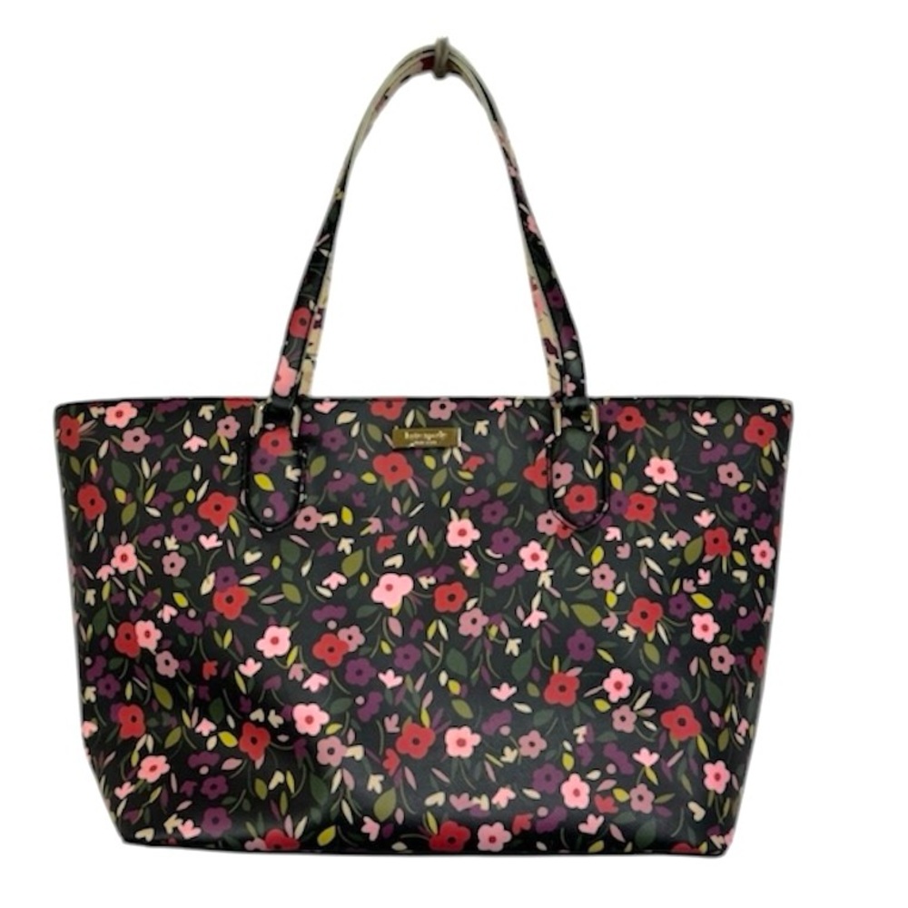Kate Spade Floral Tote Bag - Black and Pink